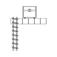 videogame pixelated retro art cartoon in black and white