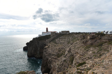 Fototapeta na wymiar Cape and lighthouse San Vicente, Algarve, Portugal