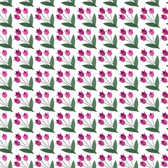 Tulips seamless pattern. Vector simple background. Modern flower design for fabric, wrapping paper, background