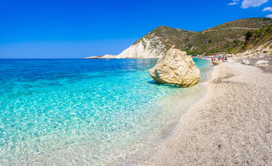 Famous Petanoi beach in Kefalonia island, Greece.