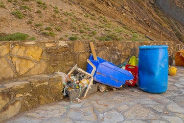 Garbage collected on Barrika beach in Biscay