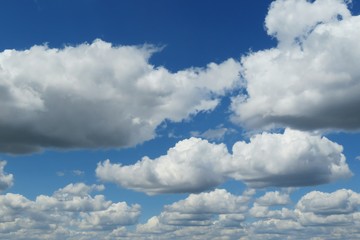 Beautiful cloudscape in blue sky, natural clouds background
