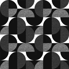 Deurstickers Retro stijl Zwart-wit geometrisch modern naadloos patroon