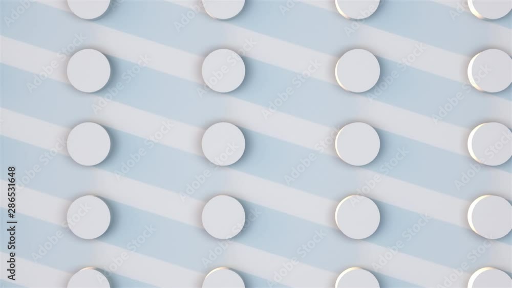 Aufkleber computer generated background rows of isometric circles with long shadows, 3d rendering