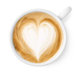 Cup of latte or cappuccino art drawing