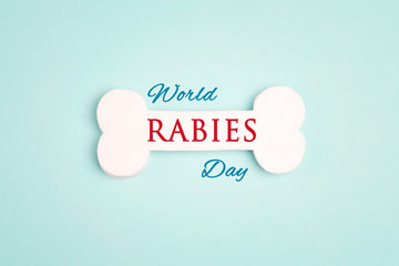 World Rabies Day concept with symbolic bone.