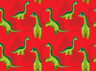 Dinosaur Europasaurus Cartoon Background Seamless Wallpaper