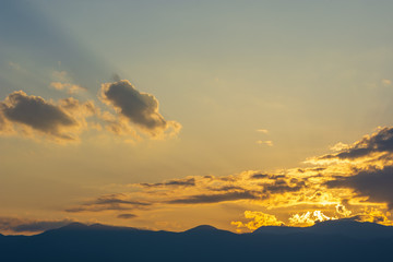 弘法山古墳から北アルプス夕景