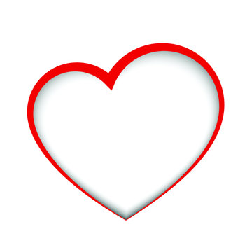 red heart isolated on white background