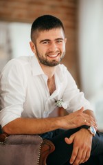 Fototapeta premium Groom on their wedding day