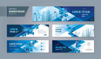 Abstract banner design web template Set, Horizontal header web banner