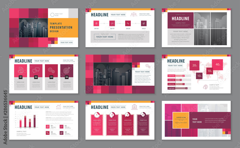 Poster abstract presentation templates, infographic elements template design set