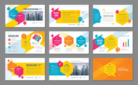 Abstract Presentation Templates, Infographic Color elements Template design set