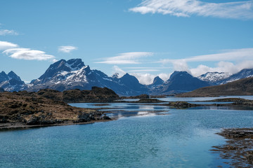 Norway mountain over Lysefjord. Natural scandinavian landscape