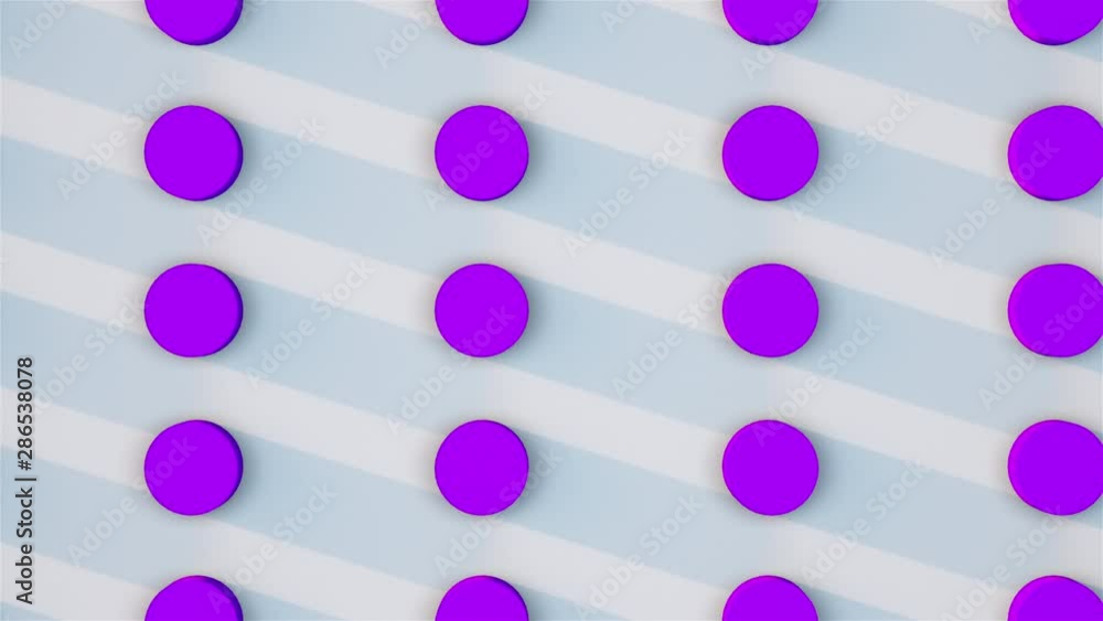 Aufkleber computer generated background rows of isometric circles with long shadows, 3d rendering