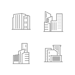 Set Of Modern City Logo Design Template. Skyline Design Vector Illustration