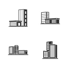 Set Of Modern City Logo Design Template. Skyline Design Vector Illustration