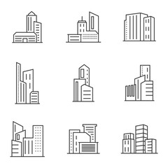 Fototapeta premium Set Of Modern City Logo Design Template. Skyline Design Vector Illustration