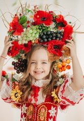 Ukrainian beautiful girl in national clothes