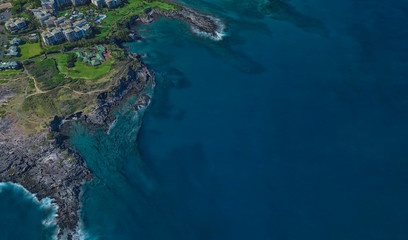 Fototapeta na wymiar coast of Lahaina Hawaii USA, bird's eye view in 3D