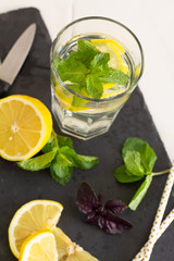 mojito cocktail with lime and mint