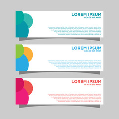 Set of three abstract vector geometric banners.modern template design for web