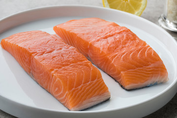  Fresh raw salmon steaks