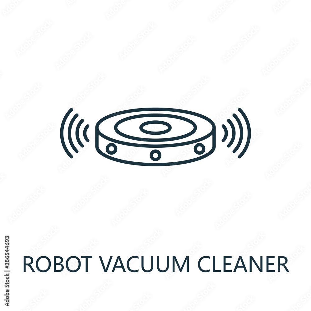 Poster robot vacuum cleaner outline icon. thin line style from smart home icons collection. pixel perfect s