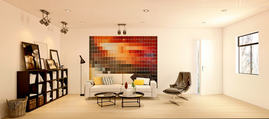 3d render of home living room