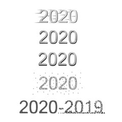 2020. New year. Vector illustration