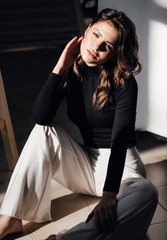 Fototapeta premium Portrait of beautiful girl with makeup 