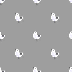 seamless vector pattern with cute birds