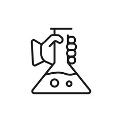 Obraz premium hold chemical glass - minimal line web icon. simple vector illustration. concept for infographic, website or app.