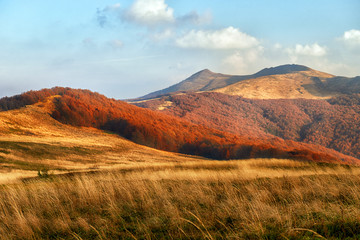 Beautiful mountains landscape during autumn