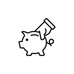 hold piggy - minimal line web icon. simple vector illustration. concept for infographic, website or app.