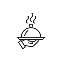 hold lunch tray - minimal line web icon. simple vector illustration. concept for infographic, website or app.