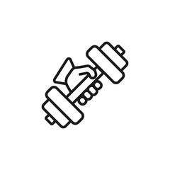hold dumbbell - minimal line web icon. simple vector illustration. concept for infographic, website or app.