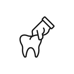 hold tooth - minimal line web icon. simple vector illustration. concept for infographic, website or app.