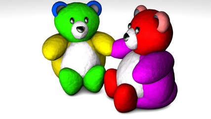 Cute baby teddy bear on beautiful background