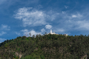 a view of monserrate from the city. Bogotá Colombia