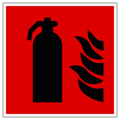 Rot schwarzes Feuerlöscherschild