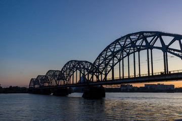 Fototapeta na wymiar Riga bridge, Latvia