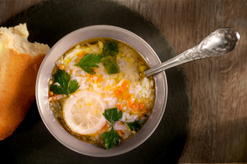 Italian Rice Soup   lemon and herbs