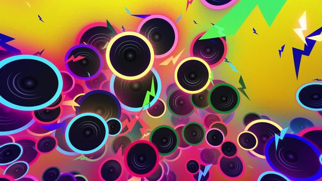 カラフルでポップなスピーカーのループ