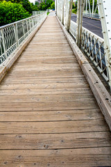 Wooden Sidwalk on a Bridge