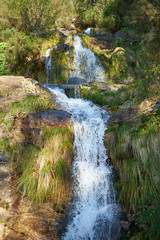 Pozas de Mougas waterfall in Vigo, Pontevedra, Spain