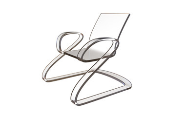 3d illustration of a modern acrylic chair isolated on white