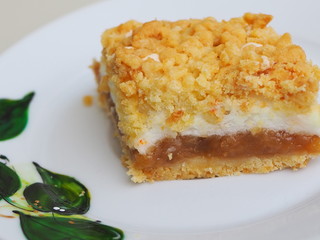 Apple pie, piece of cake on a plate