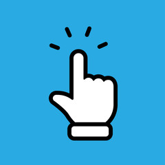 Hand clicking icon. Finger cursor vector.