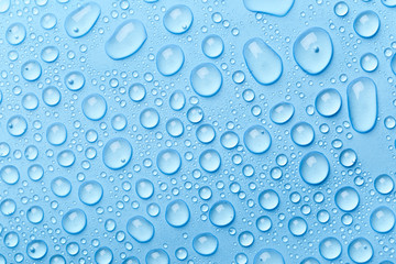 Blue water drops background